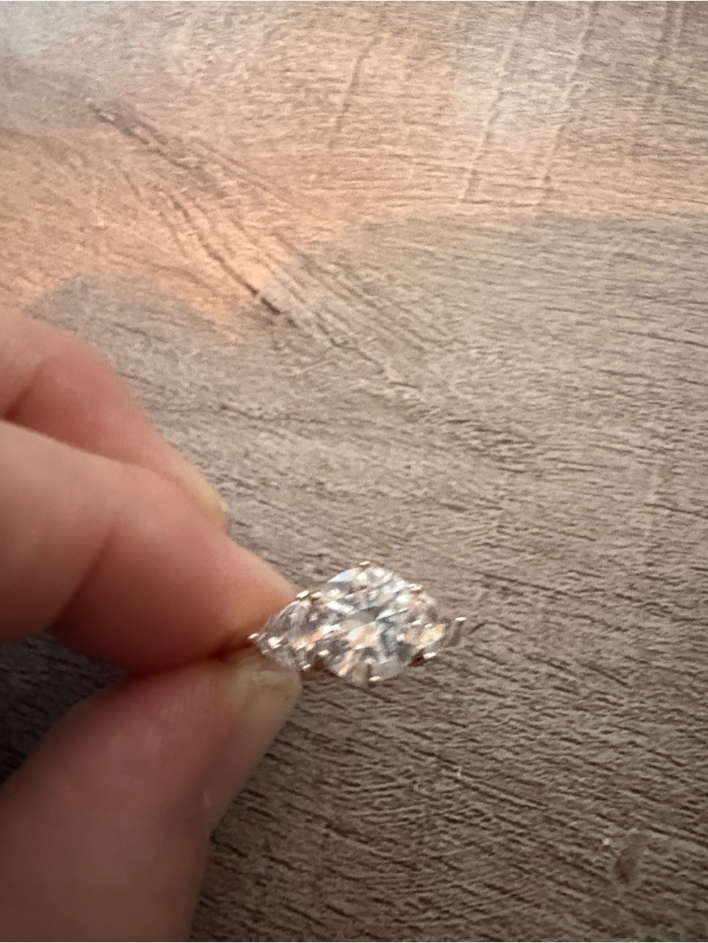 14K Ring Round with Pear Shaped CZ - Picture 3 of 6
